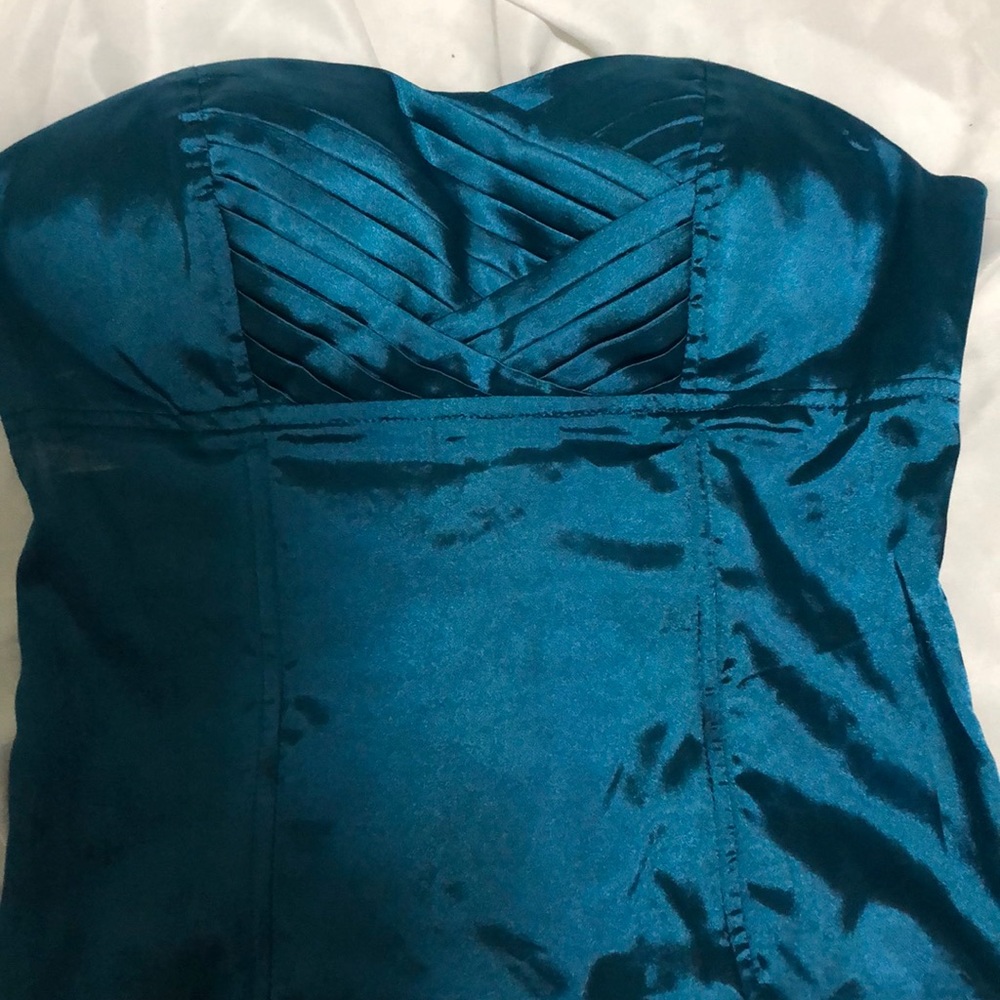 Teal silky tube top